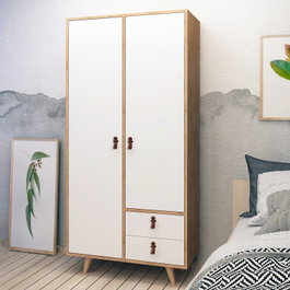 Hanah Home Musso Armario de Roble y Blanco